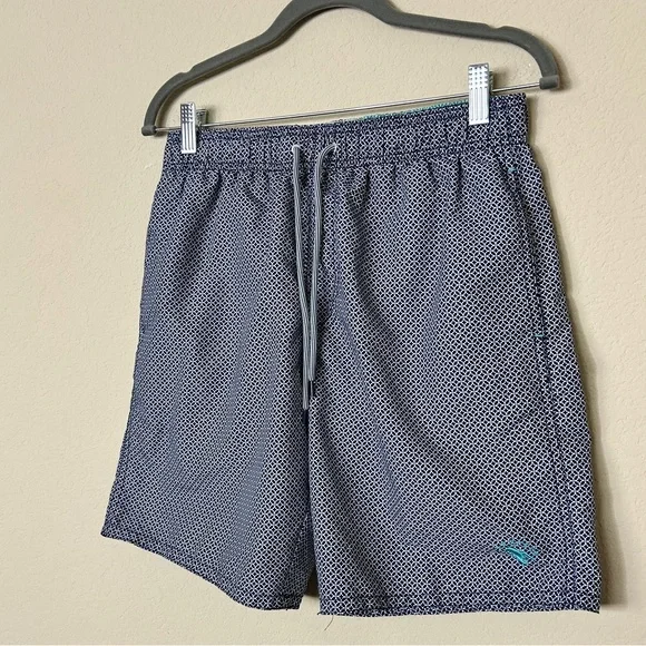 TED BAKER GEOMETRIC NAVY SWIM TRUNKS SIZE 2 (36) US. - Picture 2 of 10